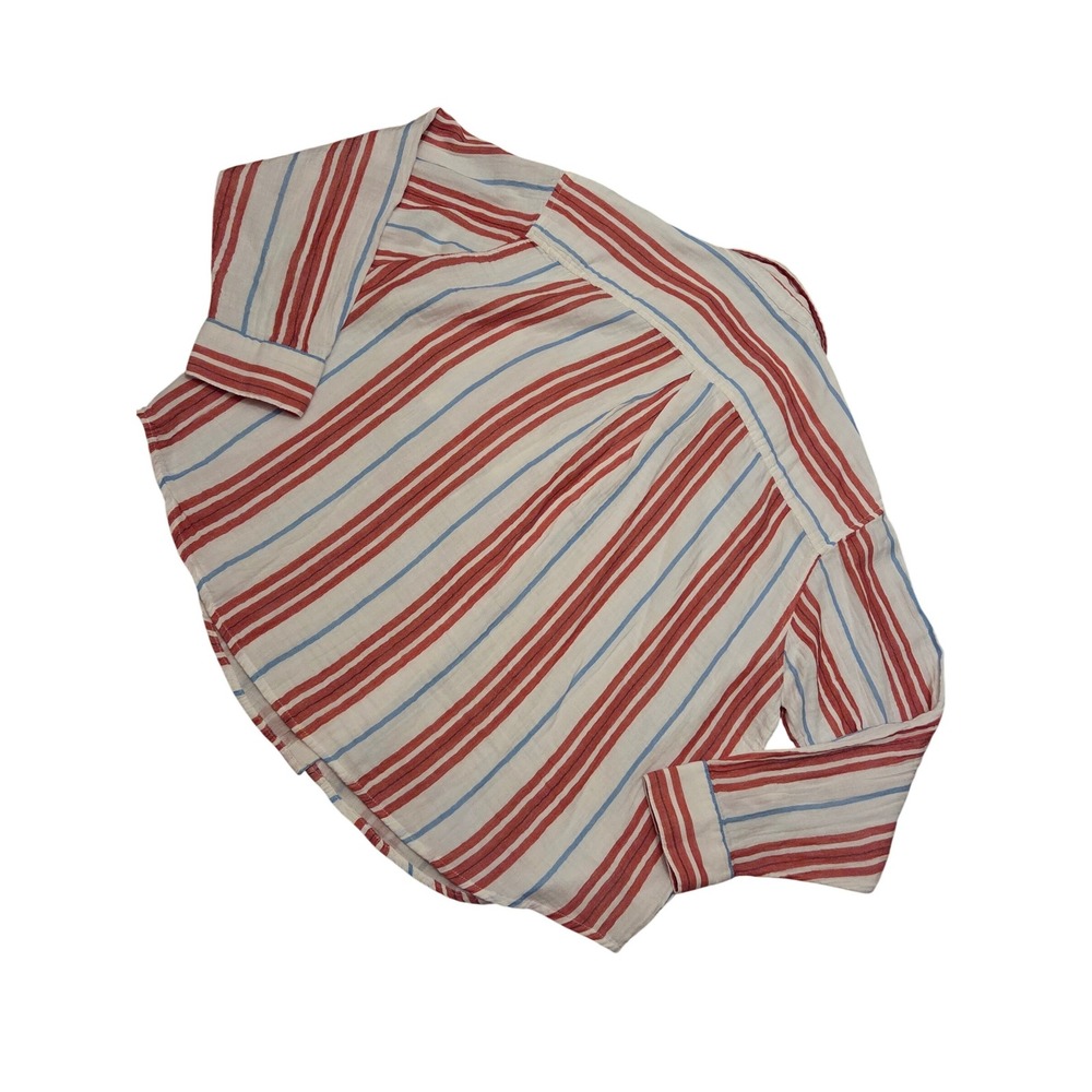 Maurices Striped Button Down Shirt Red Blue Cream Long Sleeve Casual‎ Womens XXL - Picture 5 of 6